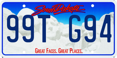 SD license plate 99TG94