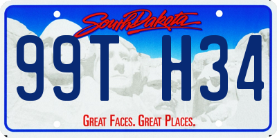 SD license plate 99TH34