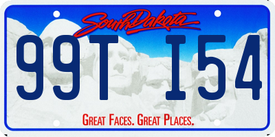 SD license plate 99TI54