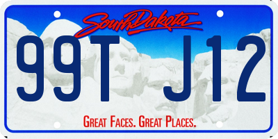 SD license plate 99TJ12