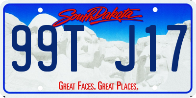 SD license plate 99TJ17