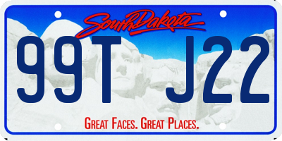SD license plate 99TJ22