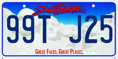 SD license plate 99TJ25