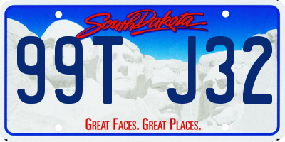 SD license plate 99TJ32