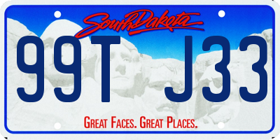 SD license plate 99TJ33