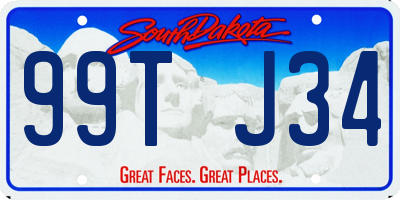 SD license plate 99TJ34