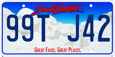 SD license plate 99TJ42