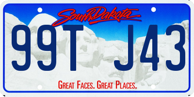 SD license plate 99TJ43