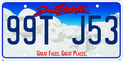 SD license plate 99TJ53