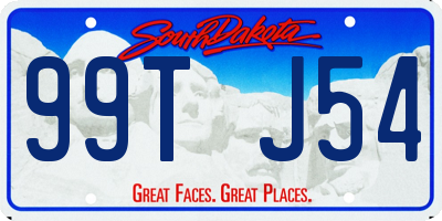 SD license plate 99TJ54