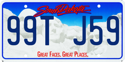 SD license plate 99TJ59