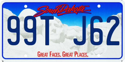 SD license plate 99TJ62