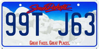 SD license plate 99TJ63