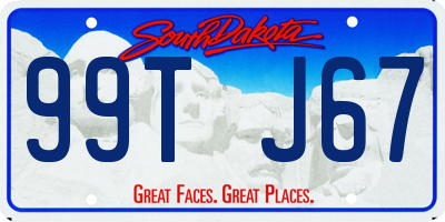 SD license plate 99TJ67