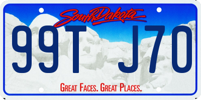 SD license plate 99TJ70