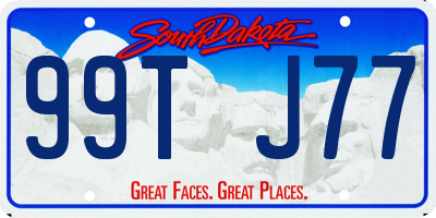 SD license plate 99TJ77