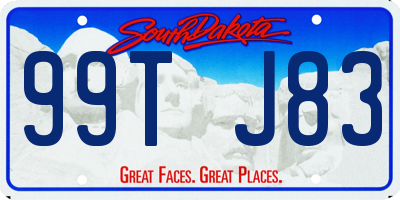 SD license plate 99TJ83