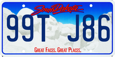 SD license plate 99TJ86