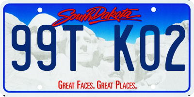 SD license plate 99TK02