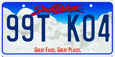 SD license plate 99TK04