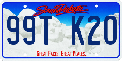 SD license plate 99TK20