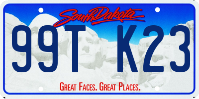 SD license plate 99TK23