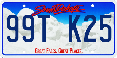 SD license plate 99TK25