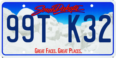 SD license plate 99TK32