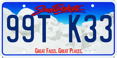 SD license plate 99TK33