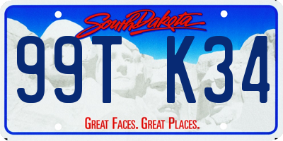 SD license plate 99TK34