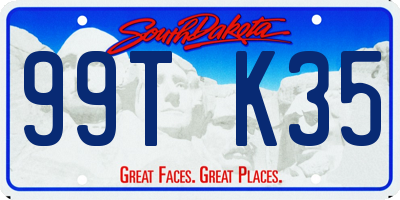 SD license plate 99TK35
