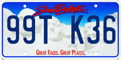 SD license plate 99TK36