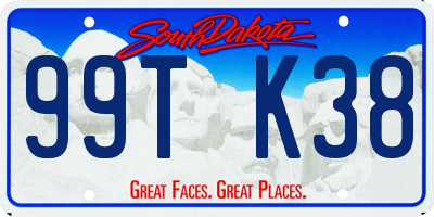 SD license plate 99TK38