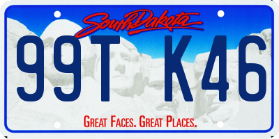 SD license plate 99TK46