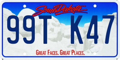 SD license plate 99TK47