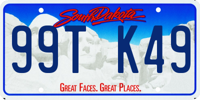 SD license plate 99TK49