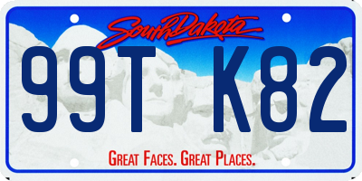 SD license plate 99TK82