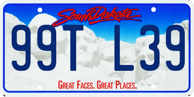 SD license plate 99TL39