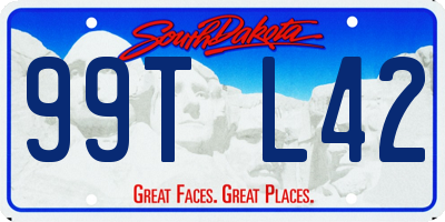 SD license plate 99TL42