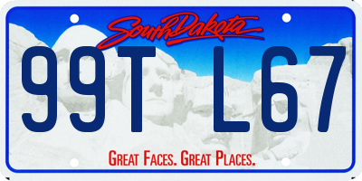 SD license plate 99TL67