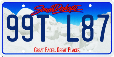 SD license plate 99TL87