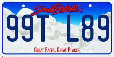 SD license plate 99TL89