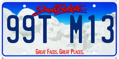 SD license plate 99TM13