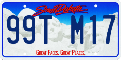SD license plate 99TM17