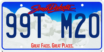 SD license plate 99TM20