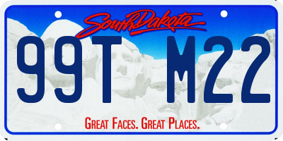 SD license plate 99TM22