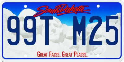 SD license plate 99TM25