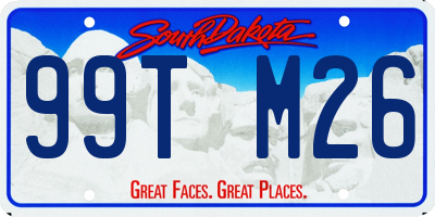 SD license plate 99TM26