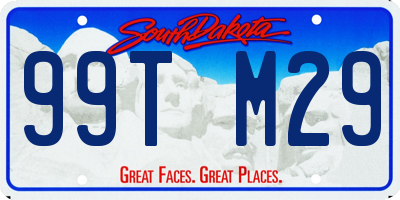SD license plate 99TM29