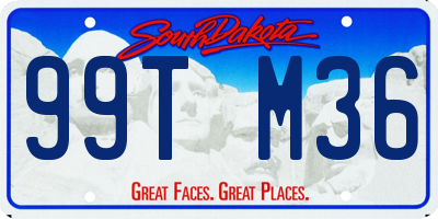 SD license plate 99TM36